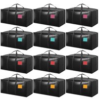 Bolsas De Mudanza Rmohro Extra Grandes Y Resistentes, Paquete De 12, Negras