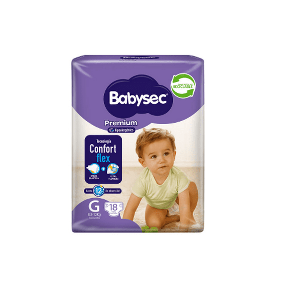 Pack x4 Pañales Babysec Premium G 72 pañales