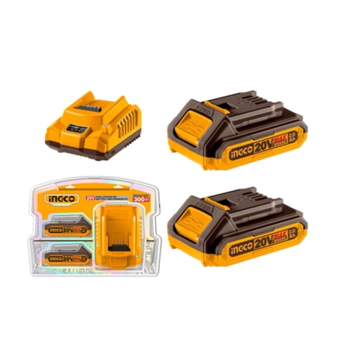 Set De 2 Baterias 2 Ah + Cargador Normal 20V Ingco Fbcpk1222