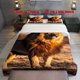 thumbnail image 1 of 3pcs African Savanna Lion Thick Mane Themed Printed Three Piece Bedding Set Soft Quilt Cover And Two Pillowcases, 1 of 5
