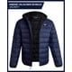 thumbnail image 2 of Chaqueta Reebok ligera con capucha acolchada para hombre, color azul marino, 2 of 7
