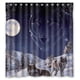 thumbnail image 1 of Cortina de ducha de lobo nocturno, juego de cortina de baño con ganchos, tamaño 66 x 72 pulgadas, 1 of 3