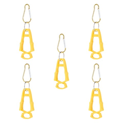Ioensy - 5X Clip Para Guantes De Exterior Clip Anticaída Para Construcción Al Aire Libre Amarillo