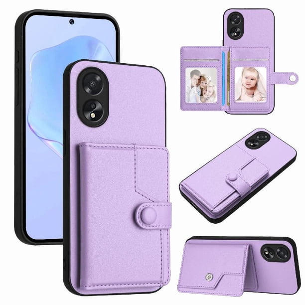 FOXDOCK Funda para OPPO A18 4G con Bloqueo RFID - Diseño Elegante con Cierre de Botón