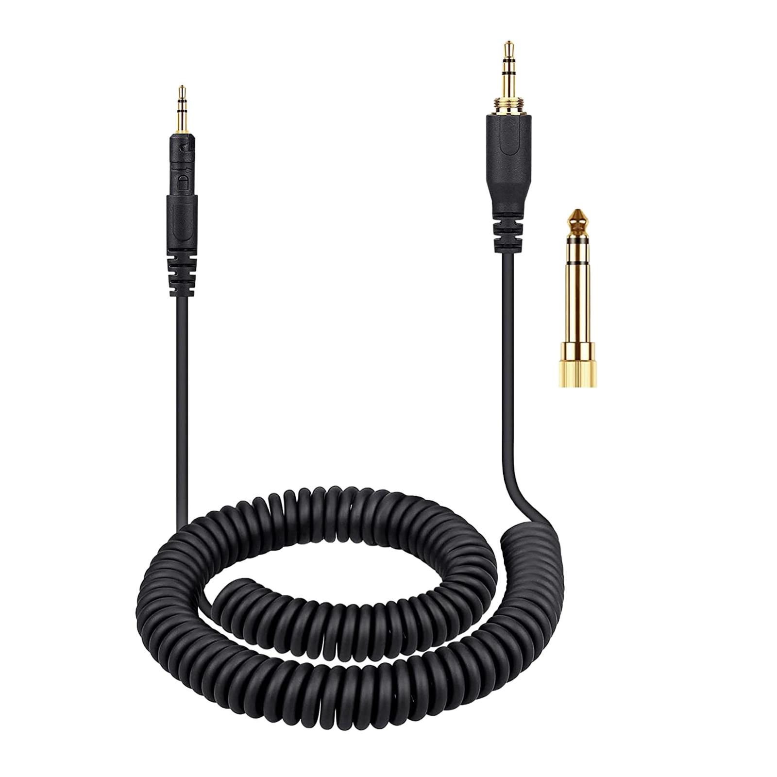 Magideal - Reemplazo De Cable Auxiliar En Espiral, 3 Metros, 9,84 Pies Con Adaptador De Cable De Audio De 1/4 Pulgadas Para Audio Technica M40X M70X M60X