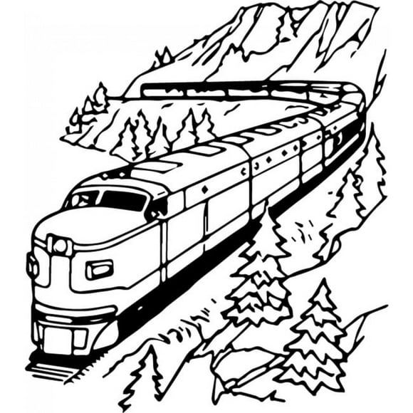 Decomural Train Mountains Scene WS-35571