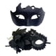 thumbnail image 3 of 2 Uds Máscara De Media Cara Disfraz Carnaval Máscara De Lentejuelas Pareja Máscara De Mascarada Conjunto Negro, 3 of 3