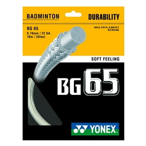 Cuerda Badminton Yonex Micron Bg65 22L/0.70Mm Blanca 10 Mts.