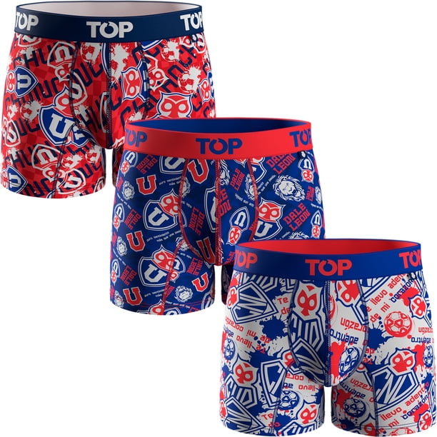 Bóxer Medio Algodón Universidad De Chile Pack 3 C8 Top