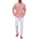 thumbnail image 2 of INSPIRE CHIC Camisa de Hombre Casual de Manga Larga de Seersucker a Rayas con Bolsillo en el Pecho S Rojo, 2 of 5