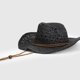 thumbnail image 3 of Sombrero Vaquero Tejido Estilo Cowboy Playa, Festival, Moda negro Talla Única, 3 of 5