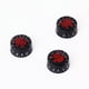 thumbnail image 2 of Perillas De Control De Velocidad Negro 3pcs Para Guitarra Eléctrica W / Rojas Cruzadas Cabeza Cráneo, 2 of 3