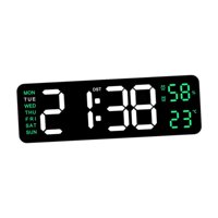 Bothyi - Reloj Despertador Digital °C/°F 12/24H Dst Reloj De Pared Para El Hogar, Sala De Estar, Mesita De Noche, Verde