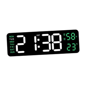 Bothyi - Reloj Despertador Digital °C/°F 12/24H Dst Reloj De Pared Para El Hogar, Sala De Estar, Mesita De Noche, Verde