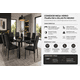thumbnail image 2 of Juego de Comedor Moderno 6 Sillas PU Negro + Mesa Vidrio Templado 150 cm | Comedor Industrial Elegante, 2 of 5