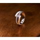thumbnail image 2 of Anillos de Boda Blancos/dorados para Mujer con Acabado Cepillado Anillos de Plata Esterlina S925 Anillo de Diamante Simulado Banda de Eternidad Anillos para Mujer Anillos de CZ para Mujer, 2 of 6