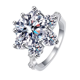 thumbnail image 1 of Anillos de Flor de Moissanita Color D de 5 Uds VVS1 Anillos de Compromiso y Boda de Plata Esterlina 925 Anillos de Diamante de Moissanita Corte Redondo para Mujer Novia Madre con Certificado, 1 of 8