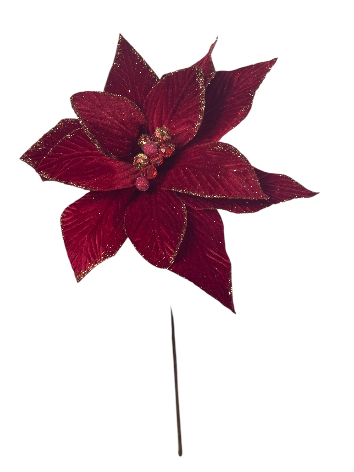 Corel - Poinsettia Roja Terciopelo 30Cm