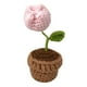 thumbnail image 3 of Flores De Ganchillo Hechas A Mano Mini Flores En Maceta Maceta Accesorios Para Automóviles Rosa, 3 of 3