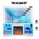 thumbnail image 2 of TV Stand Electric Fireplace TV Stand with Glass Shelves, 3D Fireplace TV Stand with LED Lights Wood with USB Charging Outlet Modern Television Table Center for TV up to 32-62" White 58''W*15.4''D*24.4, 2 of 3