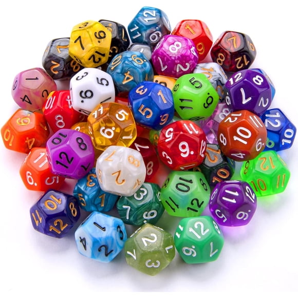 AUSTOR 42 dados poliédricos de 12 caras para juegos