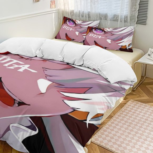 Uta Bed Duvet Cover Funny Anime Cartoon Bedding Sets Lightweight 3 Piece Comforter Sets