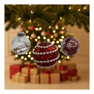 Genérico - Set 9 Esferas Navideñas Bambalinas Decoracion 8Cm Navidad 2025