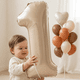 thumbnail image 2 of Set de 11 Globos Arena Beige Café Para cumpleaños Globo Número 1, corazón y látex., 2 of 2