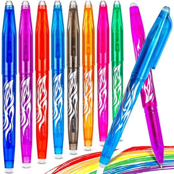 Bolígrafos de tinta de gel borrables RIANCY extrafinos de 0,5 mm (8)