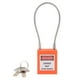 thumbnail image 5 of Cerradura de aislamiento de bloqueo de candado de seguridad de cable de acero inoxidable, color 7 naranja, 5 of 5