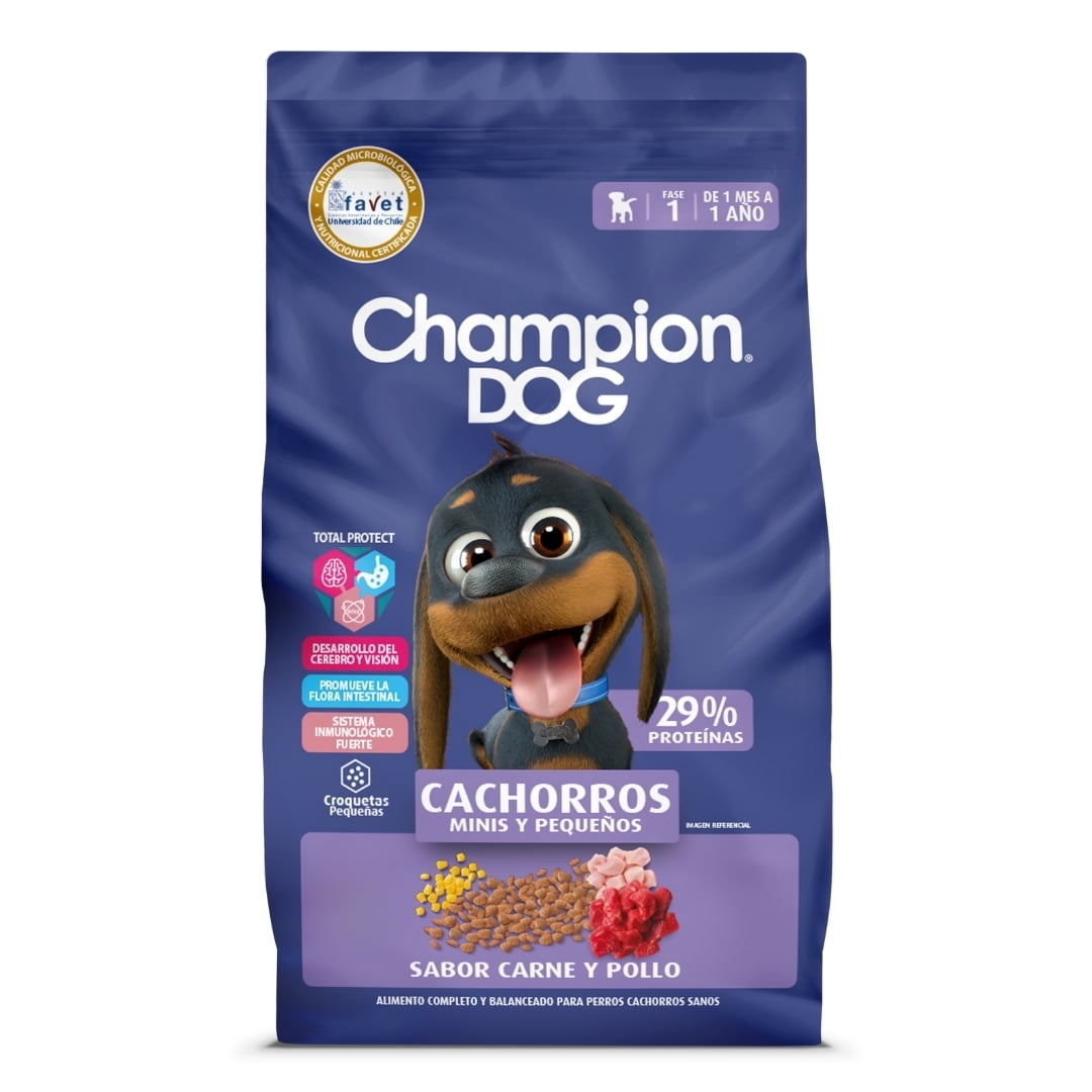 Alimento Seco Cachorro Raza Pequeña Carne Bolsa 3 Kg Champion Dog