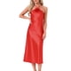 thumbnail image 1 of INSPIRE CHIC Vestido de Dormir Midi de Satén para Mujer con Detalle de Borlas y Tirantes Ajustables Suaves para Descansar M Rojo, 1 of 6