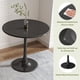 thumbnail image 3 of Black Round Table, Modern Dining Table, MDF Top and Steel Base Tulip Round Kitchen Table, Mid Century Coffee Table for Living Room 24 Inch, Kitchen Table, Oval Dining Table, 3 of 3