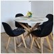 thumbnail image 3 of Juego de Comedor Warwick Melamina Blanca 100cm + 4 Sillas Capitonne Velvet Negro, 3 of 3