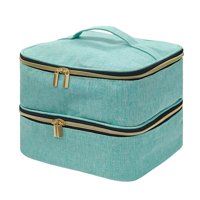 Magideal - Organizador De Esmalte De Uñas Estuche De Transporte De Esmalte De Uñas De Viaje Herramienta De Arte De Uñas Divisor Desmontable De Doble Capa Estuche