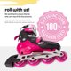 thumbnail image 5 of Patines en línea New Bounce ajustables para niños de 8 a 12 años, color rosa, 5 of 9