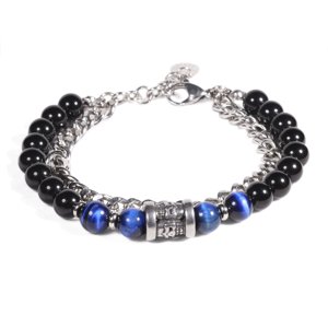 Brazalete Hombre Gino Rodinis B533 | Negro/Azul