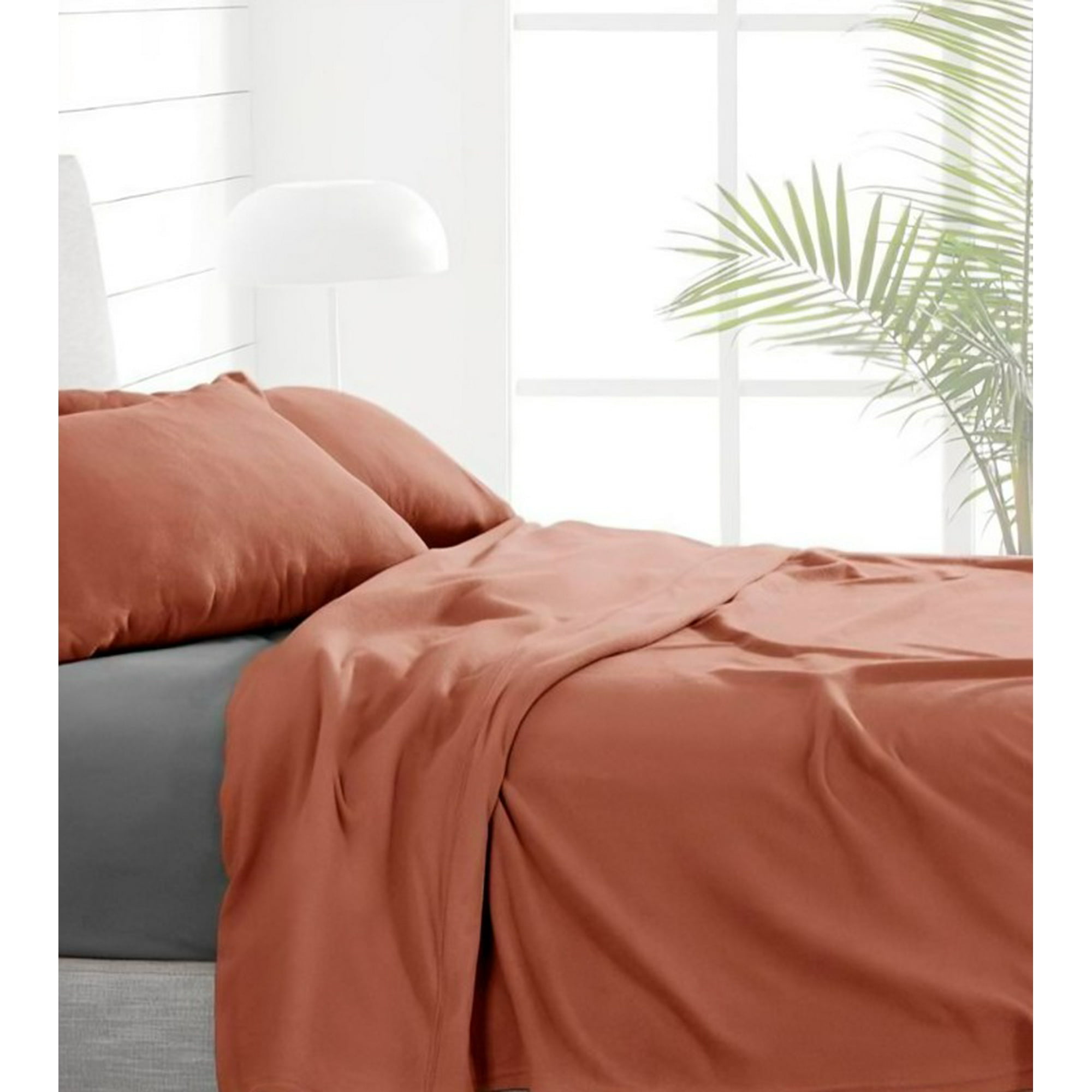 Sábanas Polar Lisa Composé 2 Plazas / Terracota-gris – Doral