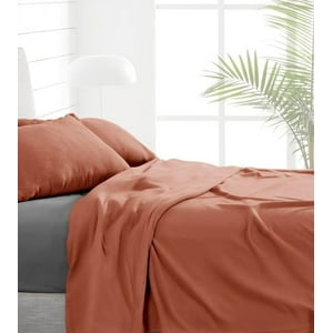 Sábanas Polar Lisa Composé 2 Plazas / Terracota-Gris – Doral