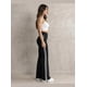 thumbnail image 4 of Pantalón Flare Mujer Negro Franjas Laterales Tiro Alto, 4 of 4