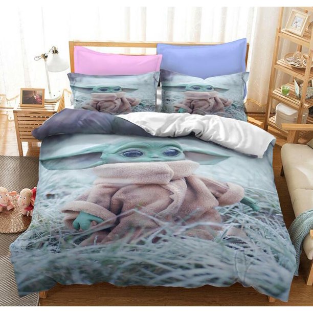 Baby Yoda bedding set Mandalorian duvet cover down comforter cover pillowcase3-Piece Bedding Set (1 Duvet Cover + 2 Pillow Shams)