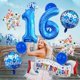 thumbnail image 2 of Globos de fiesta ISTOVO para 16.º cumpleaños – juego azul de foil, 2 of 5