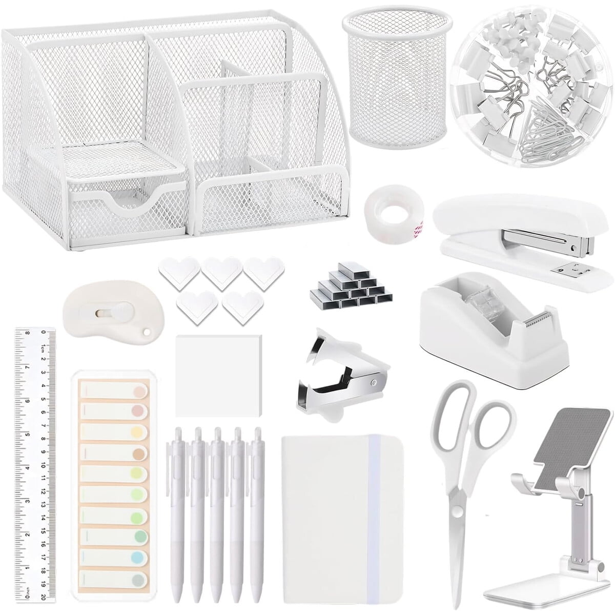 Set Oficina Musejoy 25 En 1 Organizador Escritorio Blanco