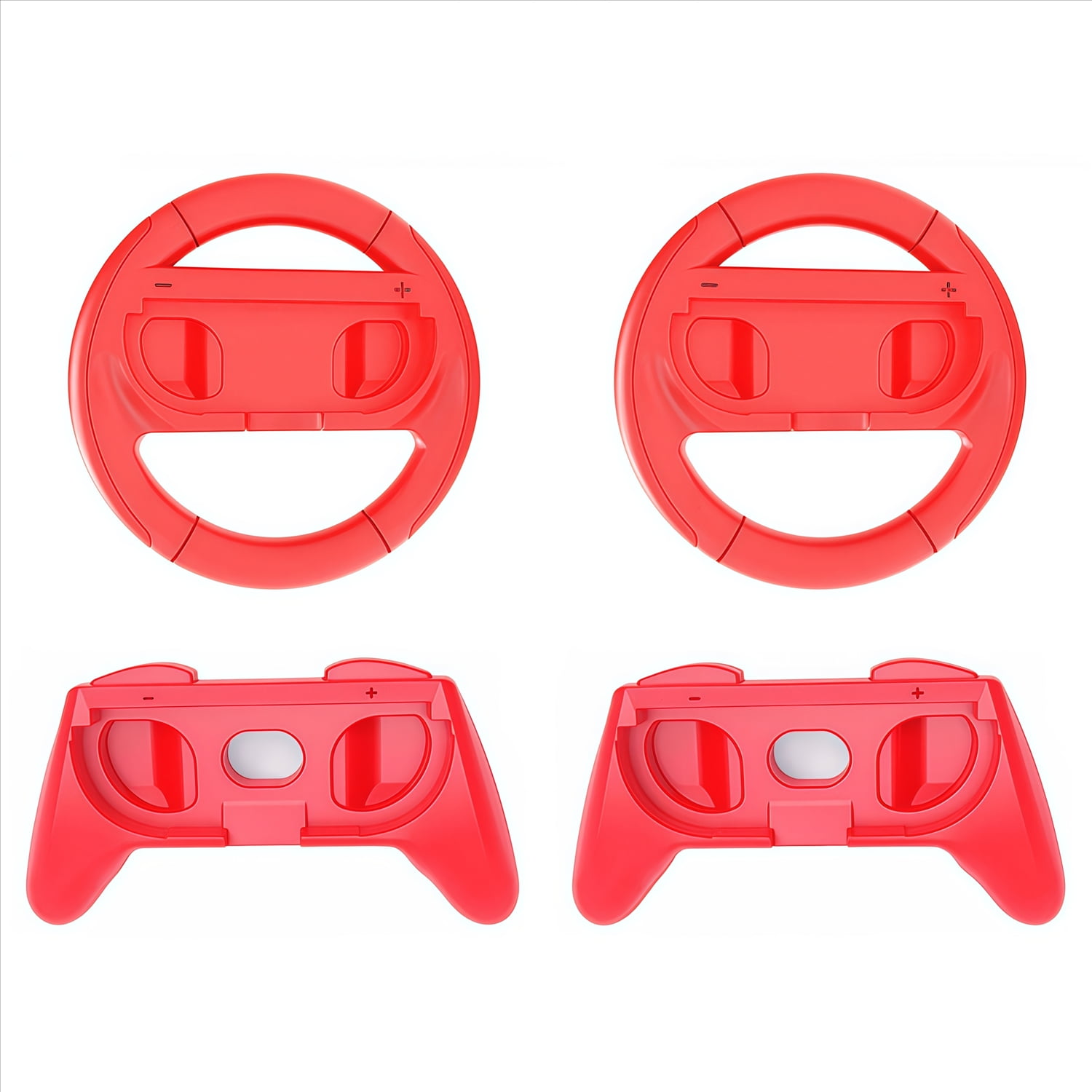 Genérico - Volante De Carreras Para Switch 2 Joycons - Kit De Accesorios Para Mando De Juego Redondo - Con 2 Ruedas, 2 Empuñaduras, Material Abs
