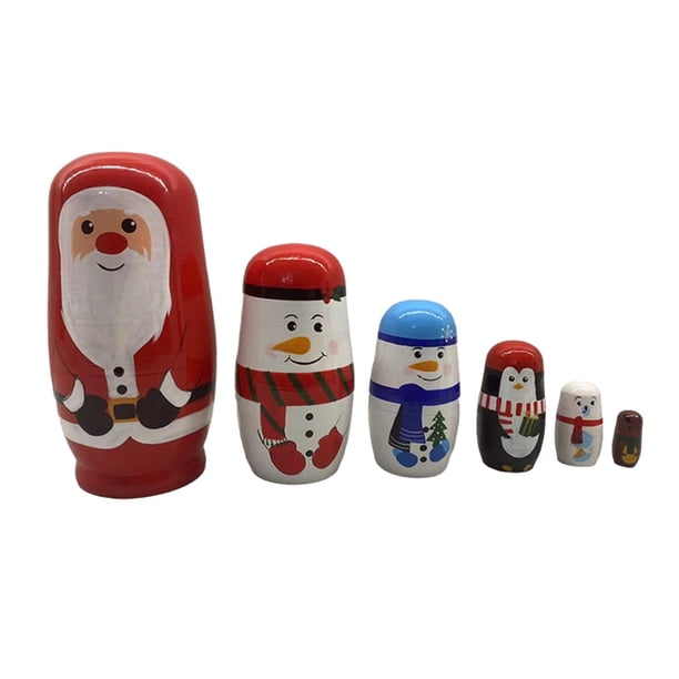 Muñecas Matryoshka navideñas tradicionales, muñecas rusas anidadas, muñecas coleccionables hechas a mano para el hogar, cafetería, escritorio, regalos