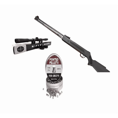 Alemana - Fusil Largo Poston Wf600 55 + Mira 4 X 20 + Lata 100 Postones 55 55 Mm