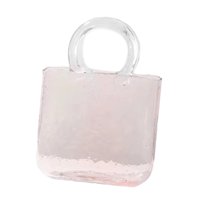 Magideal - Jarrón De Cristal Nórdico Maceta Centro De Mesa Arreglo Floral Terrario Florero Hidropónico Forma De Bolso Para Entrada De Oficina Mantel Decoración Rosa