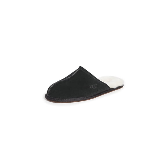 Slipper Scuff Para Hombre Piel De Plena Flor Color Negro Talla 11