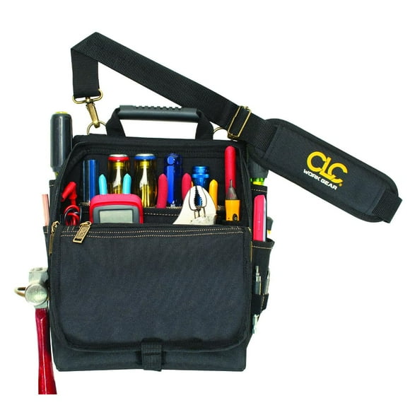 Funda para herramientas Custom Leathercraft 1509 con cierre y 21 bolsillos, color negro