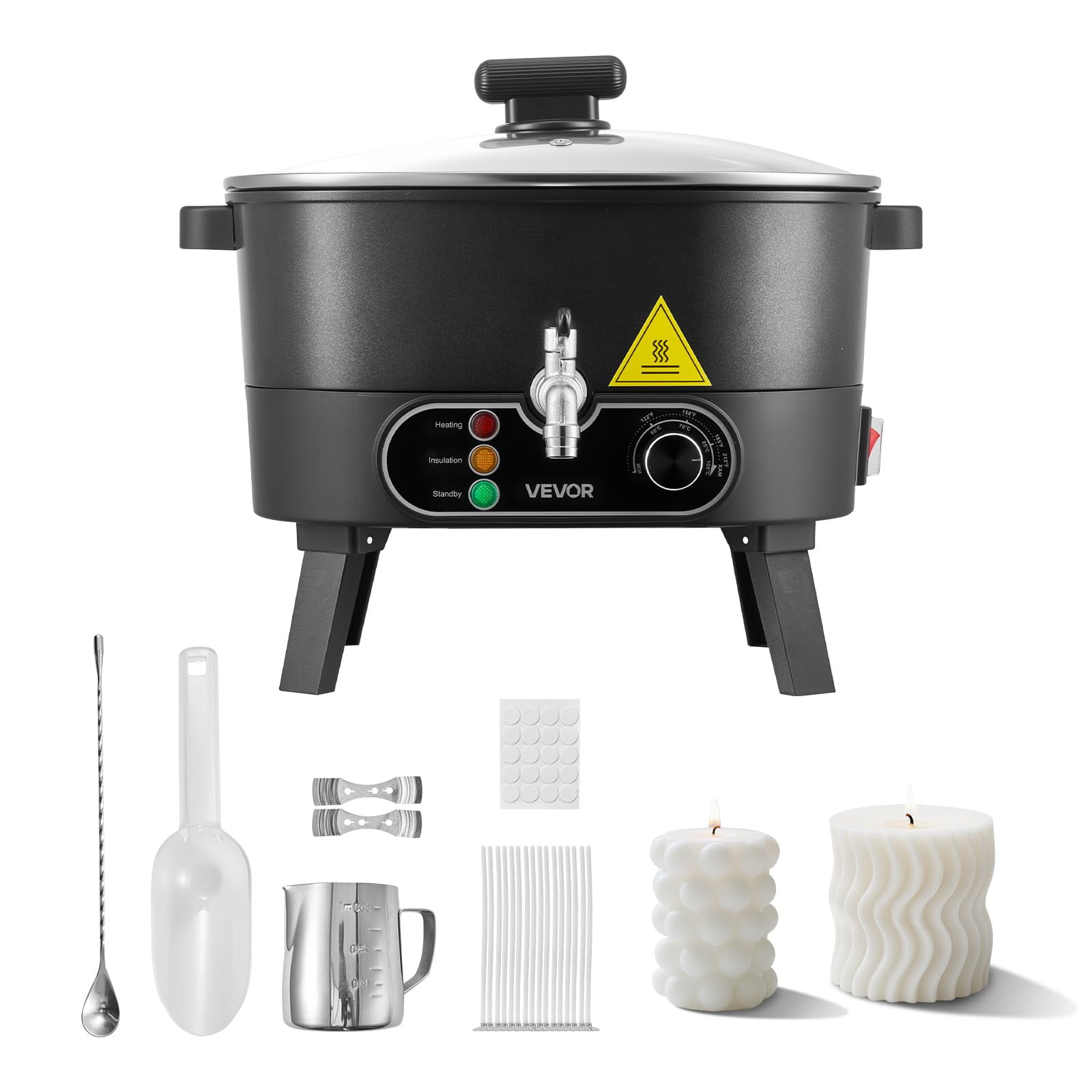 Fundidor De Cera Vevor Para Hacer Velas De 6,3 Litros Con Control De Temperatura